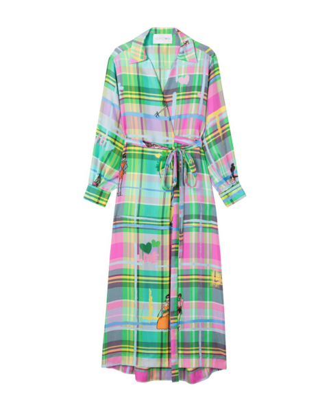 AZ FACTORY Silk Twill Wrapped Dress Chromatic Love77704 nobg
