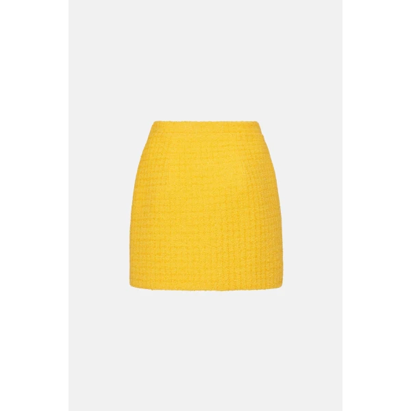 Checked Tweed Boucle Mini Skirt - Image 3