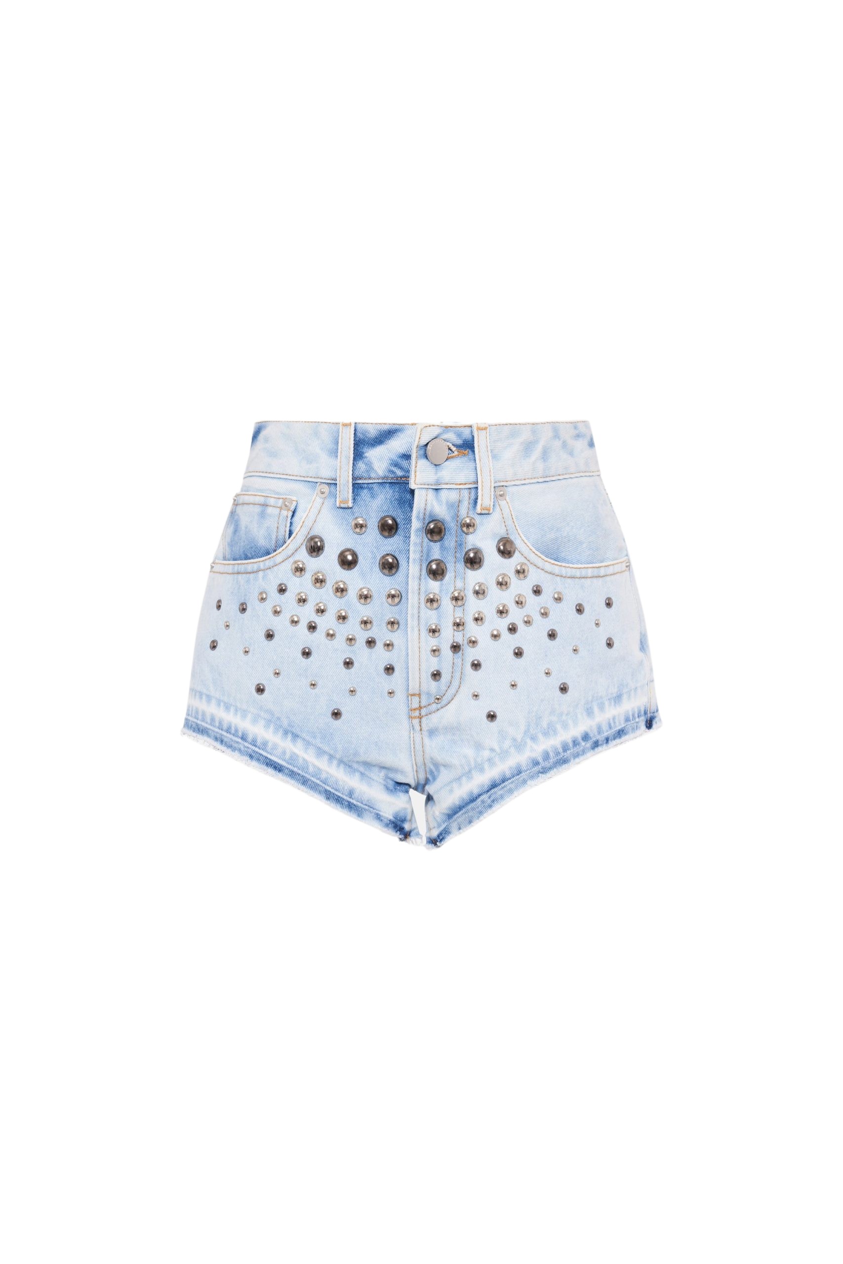 Alessandra Rich Denim Shorts With Studs