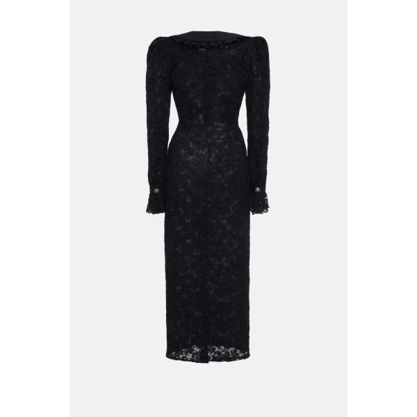 Lace Dress With Collar And Buttons - Image 3