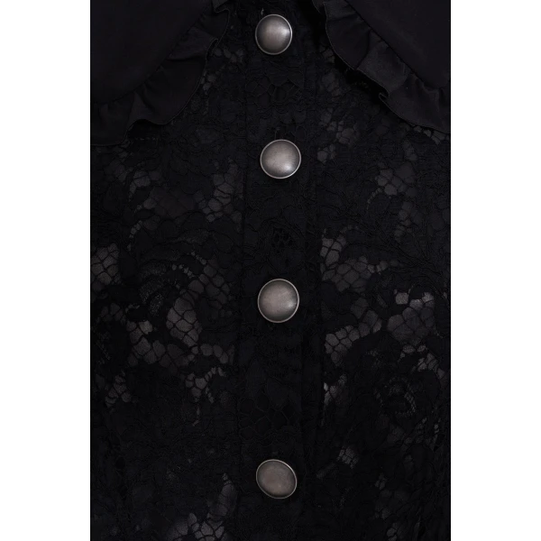 Lace Dress With Collar And Buttons - Image 4