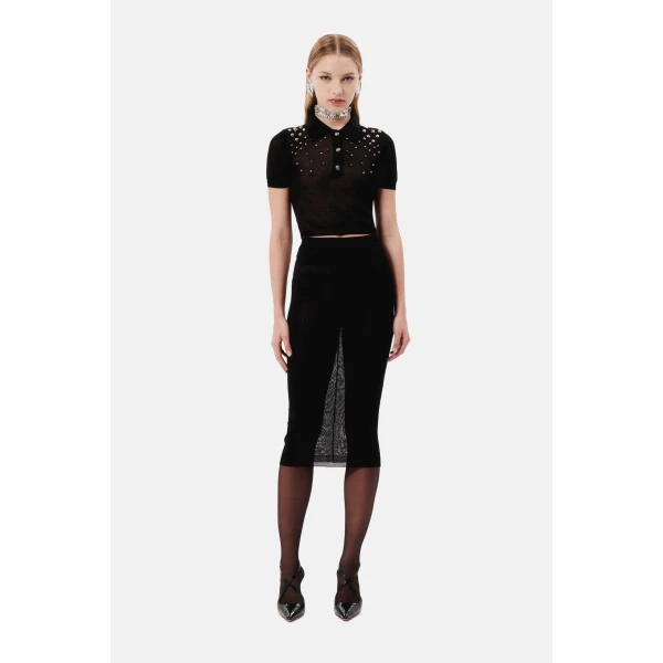 Lurex Knit Jumper With Metal Hotfix - Image 2