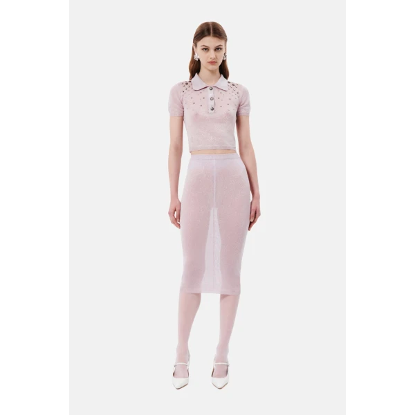 Lurex Knit Jumper With Metal Hotfix - Image 2