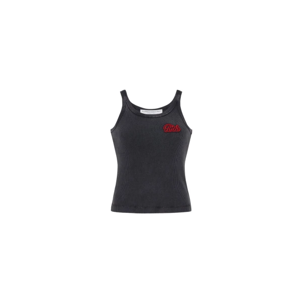 Alessandra Rich Ribbed Jersey Tank Top With Patch scaled80302 nobg