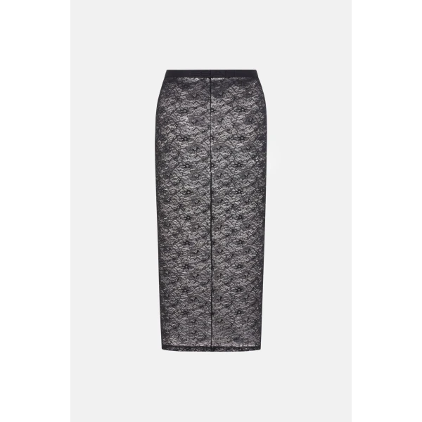 Stretch Lace Midi Skirt With Hotfix - Image 3
