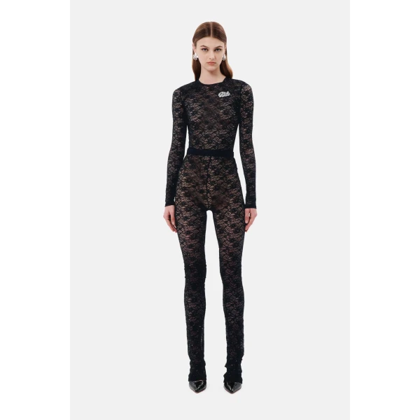 Stretch Lace Top With Hotfix And Patch - Image 2