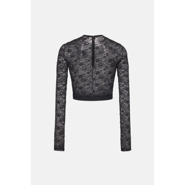 Stretch Lace Top With Hotfix And Patch - Image 3