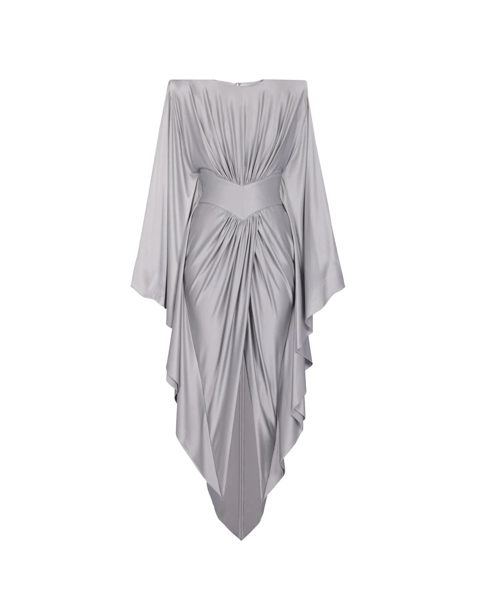 Alexandre-Vauthier-Fitted-Bat-sleeves-Maxi-Dress Alexandre Vauthier dress