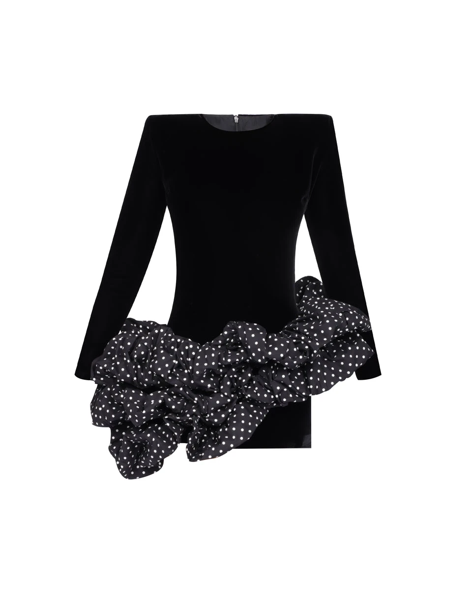 Alexandre-Vauthier-Velvet-polka-dot-ruffles-Mini-Dress Alexandre Vauthier dress
