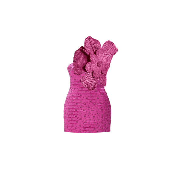 Loulou Brand La Dolce Vita Minidress In Fuchsia81079 nobg