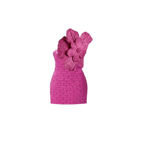 Loulou Brand La Dolce Vita Minidress In Fuchsia81079 nobg
