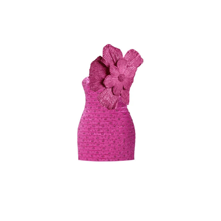 Loulou Brand La Dolce Vita Minidress In Fuchsia81079 nobg