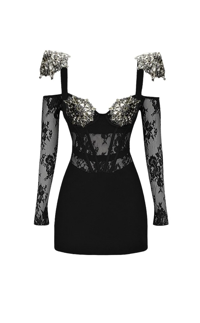 Loulou Brand Swing Time Lace Details Crepe Minidress32991 nobg Loulou Brand Swing Time Lace Details Crepe Minidress32991 nobg