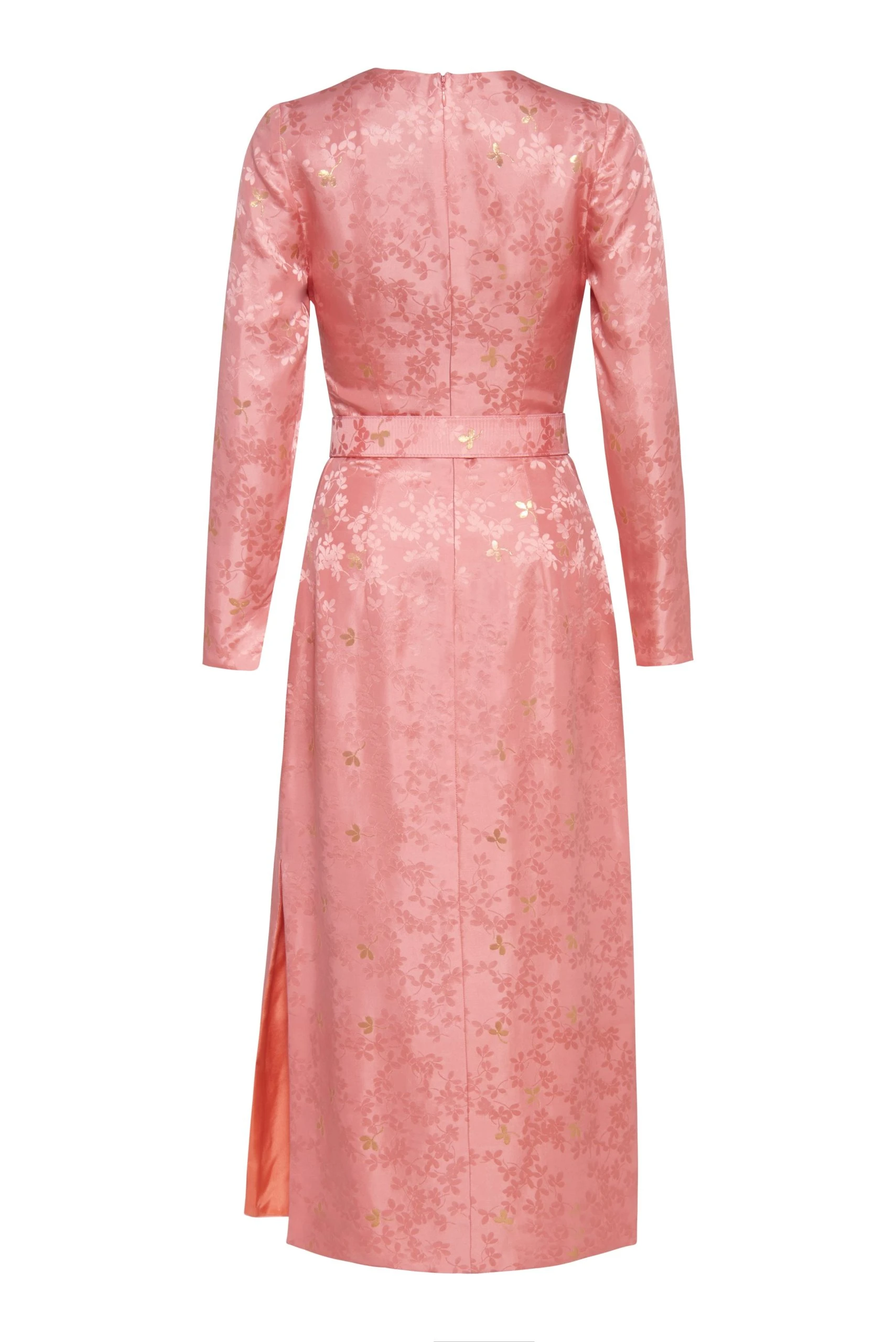 Markarian Arizona Dusty Pink Floral Long Sleeve Belted Midi Dress Markarian clothing
