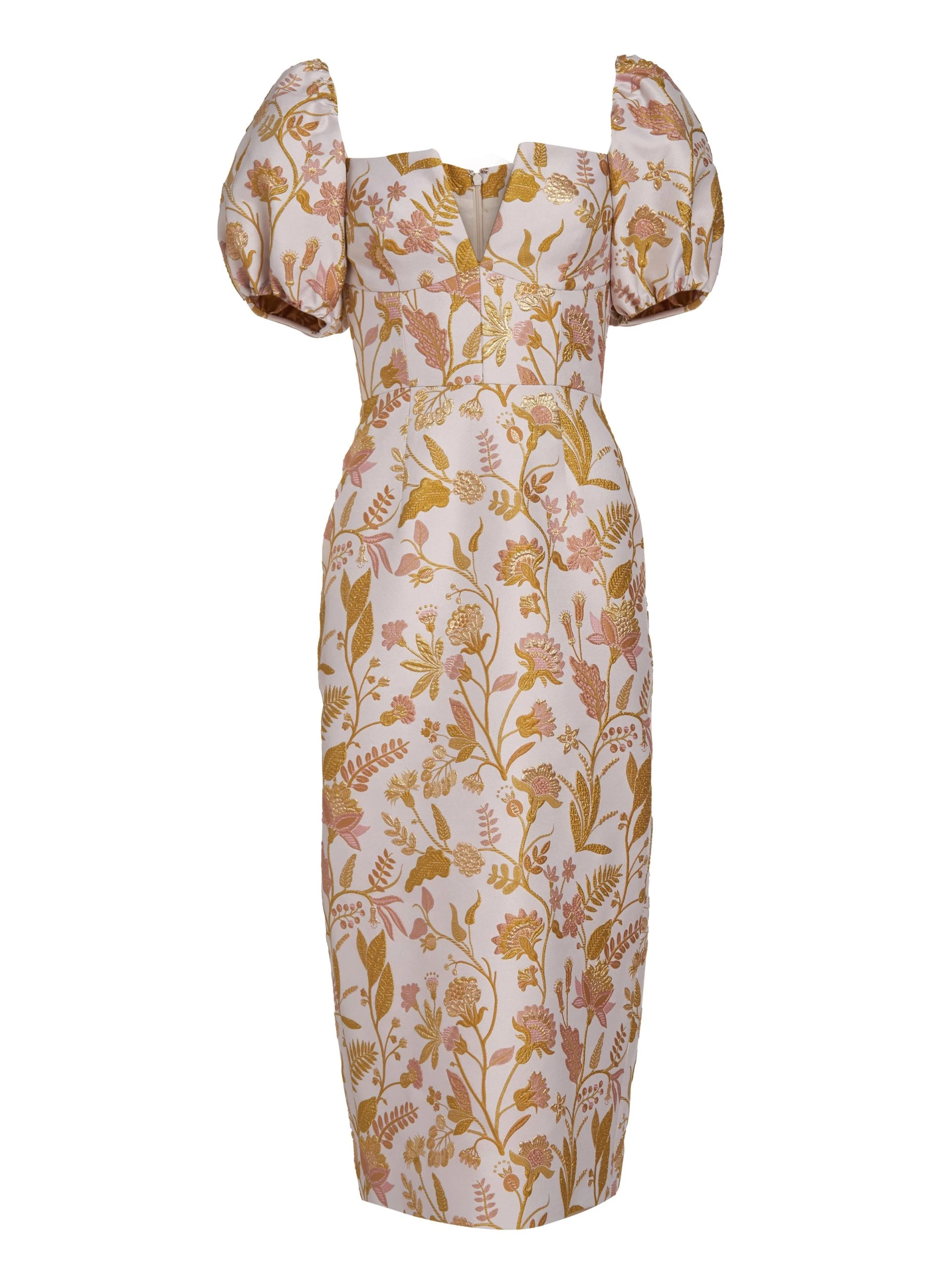 Markarian Yvette Floral Brocade Off-The-Shoulder Midi Dress Markarian