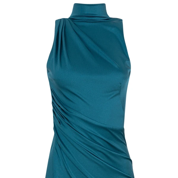 Aquamarine mock neck sleeveless maxi - Image 7