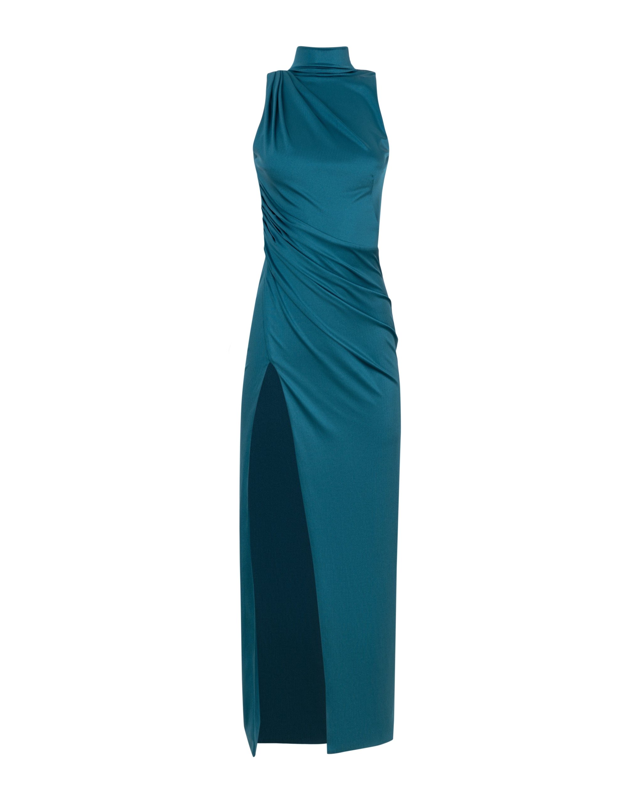 Milla Aquamarine mock neck sleeveless maxi Dress