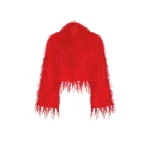 Milla Bizarre red feather-trimmed coat Milla dress