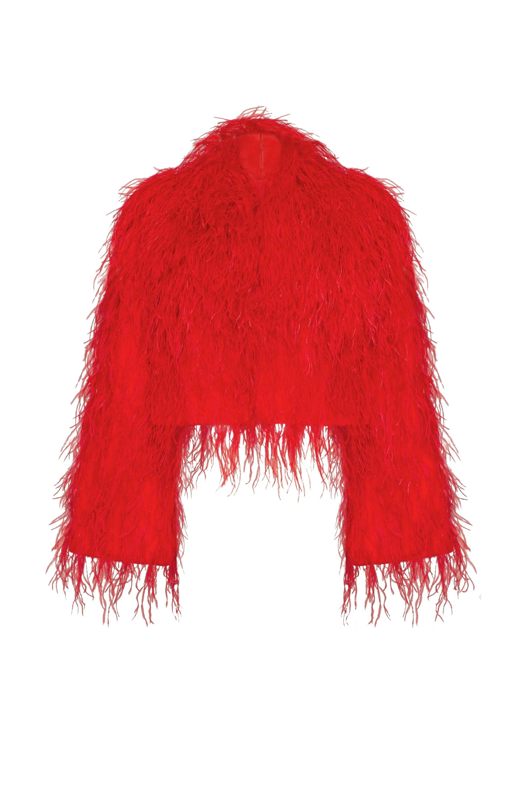 Milla Bizarre red feather-trimmed coat Milla dress