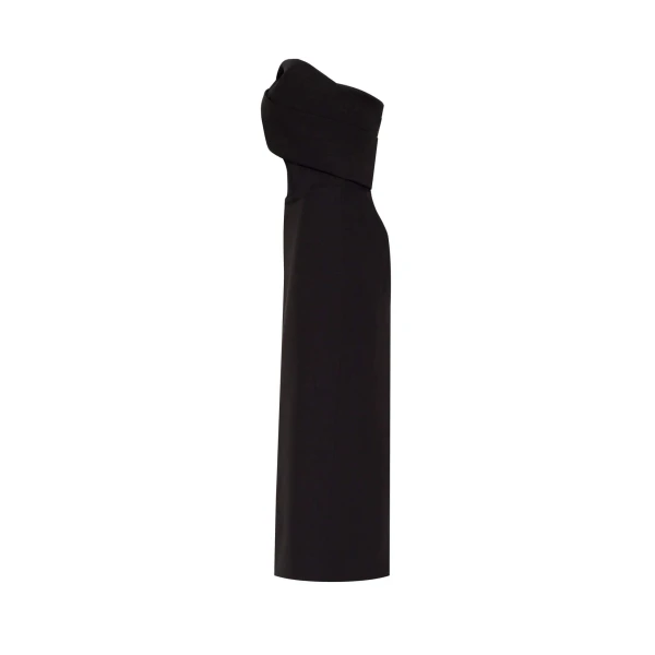 Black Classy midi dress with open neckline - Image 7