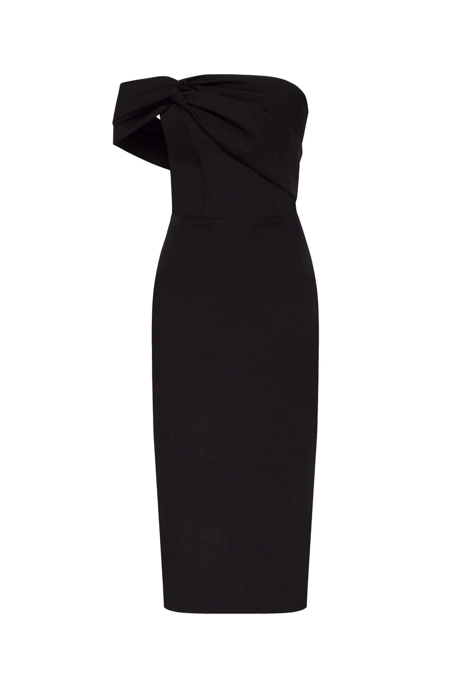 Milla Black Classy midi dress with open neckline Milla dress