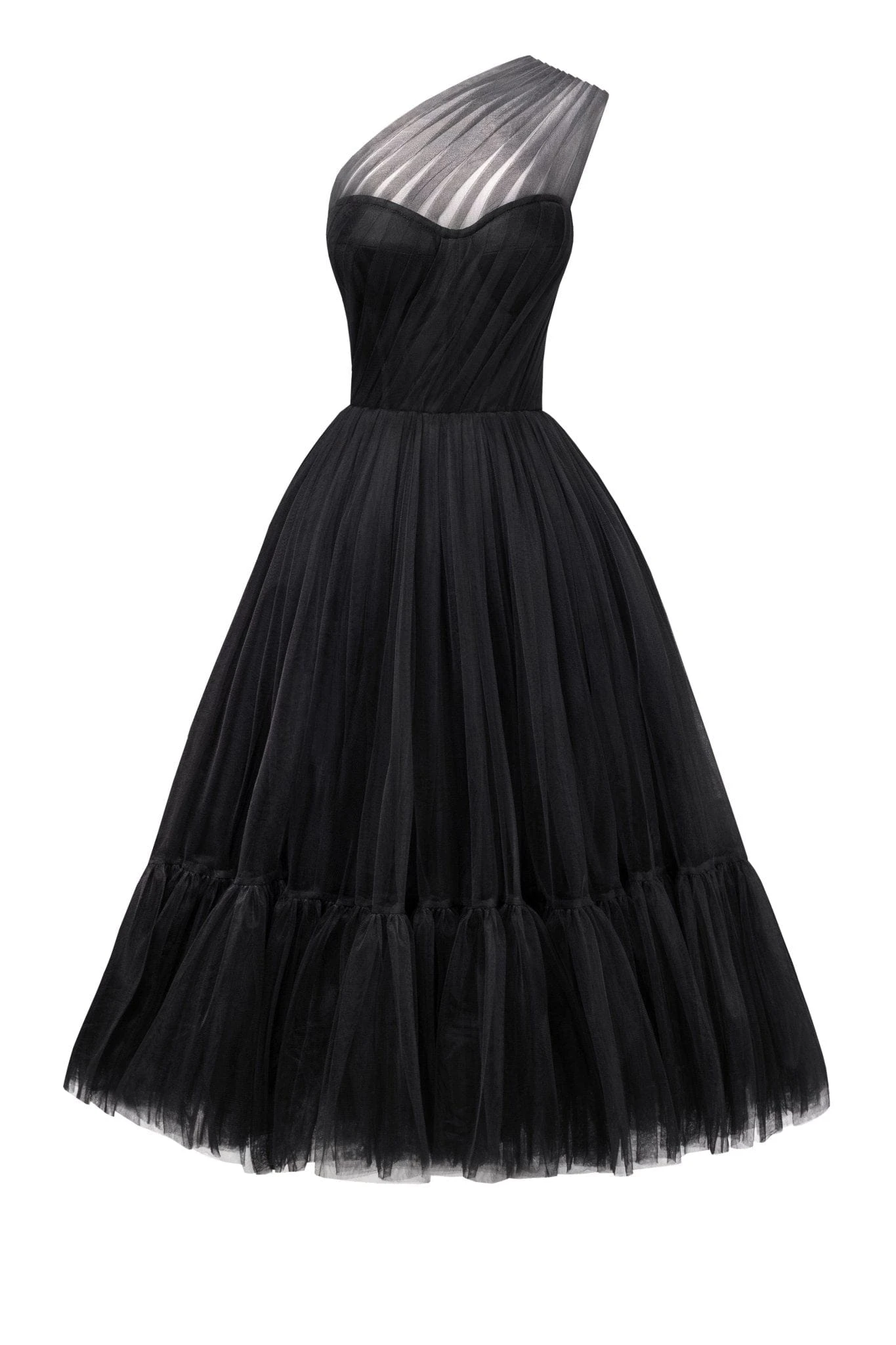 Milla Black One-Shoulder Cocktail Tulle Dress Milla dress