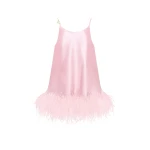 Milla Bohemian pink feather-trimmed slip mini dress Milla dress