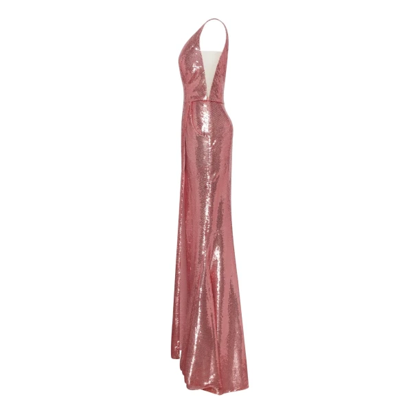 Breathtaking sequined rose maxi dress and gloves set - Image 7