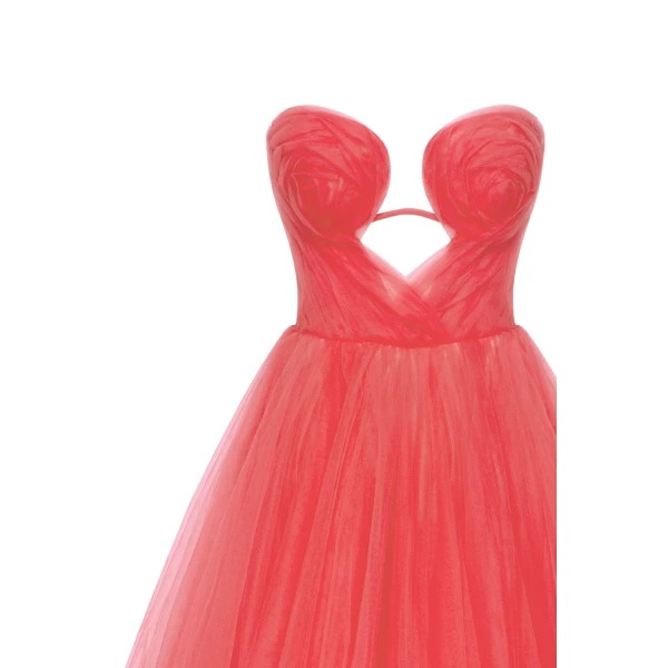 Coral tender midi tulle dress - Image 7