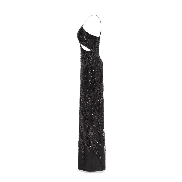 Cut-out halterneck black maxi covered in sequins - Image 7
