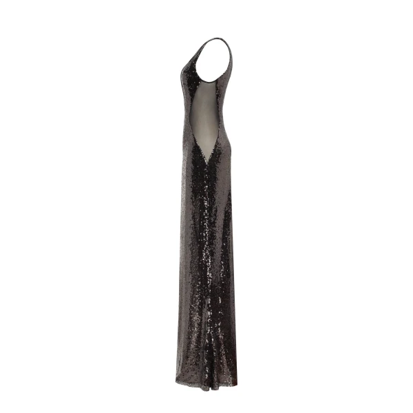 Dazzling fully sequined black maxi dress - Image 7