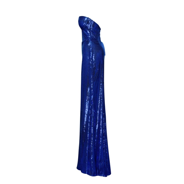 Electric blue maxi dress covered in sequins - Image 7