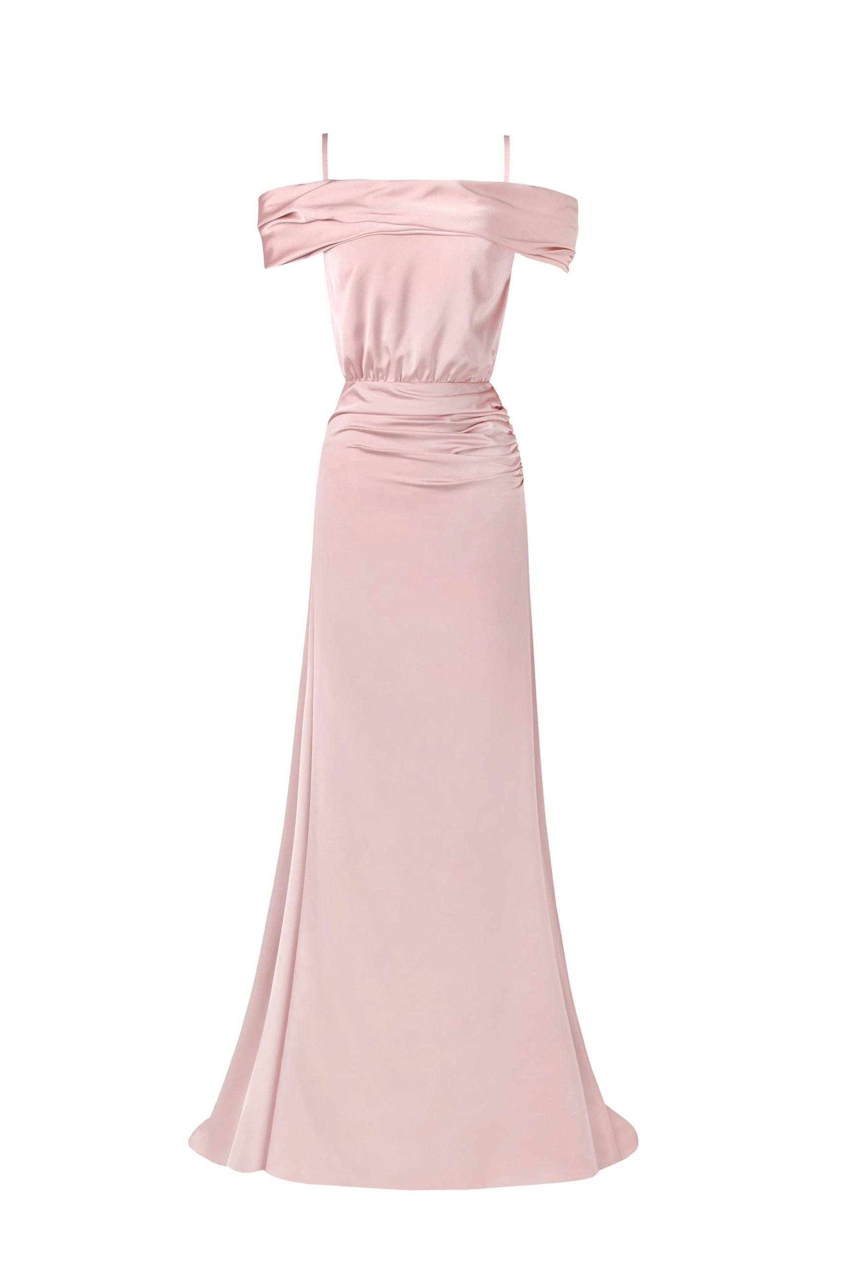 Milla Elegant misty rose off-the-shoulder silk maxi dress Milla dress