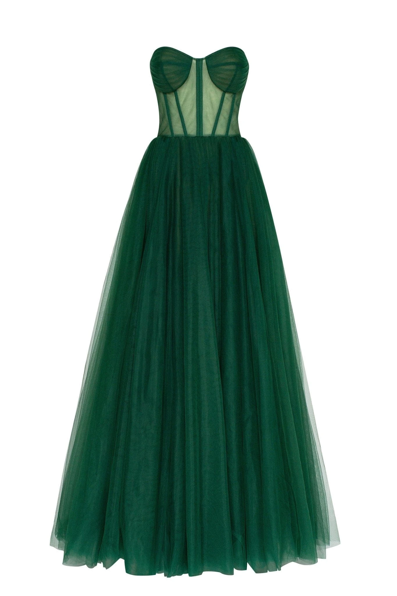 Milla Emerald Green Tulle Maxi Dress with a Corset Bustier Milla dress