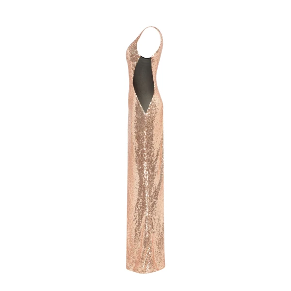 Extravaganza fully sequined gold maxi dress - Image 7