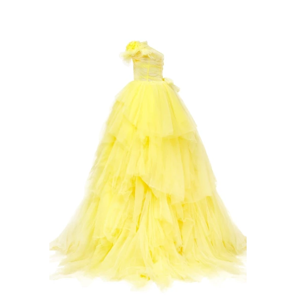 Fairytale frill-layered maxi dress in vivid yellow - Image 7