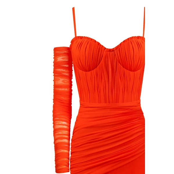 Flamboyant coral bustier maxi dress - Image 7