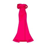 Milla Fuchsia Princess strapless gown with thigh slit Milla dress