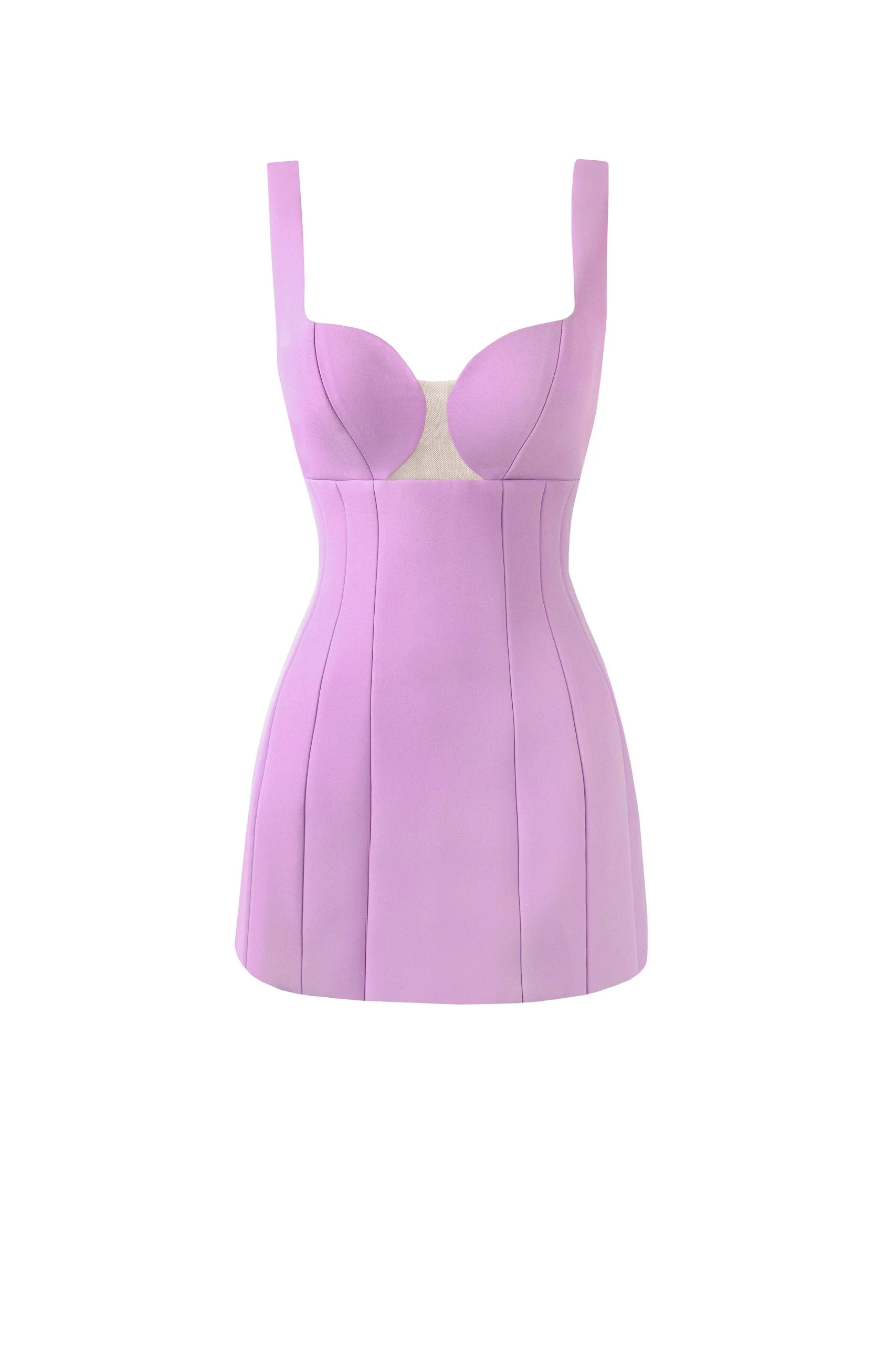 Milla Glossy ultra mini dress in lavender with cutouts Milla dress