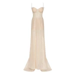 Milla Golden Royal fitted evening gown with the high slit Milla dress