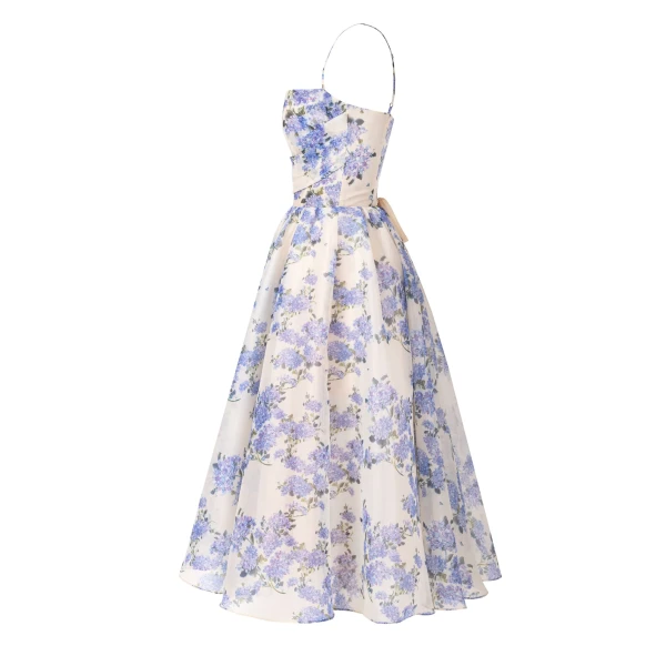 Hydrangea spaghetti strap midi dress - Image 7