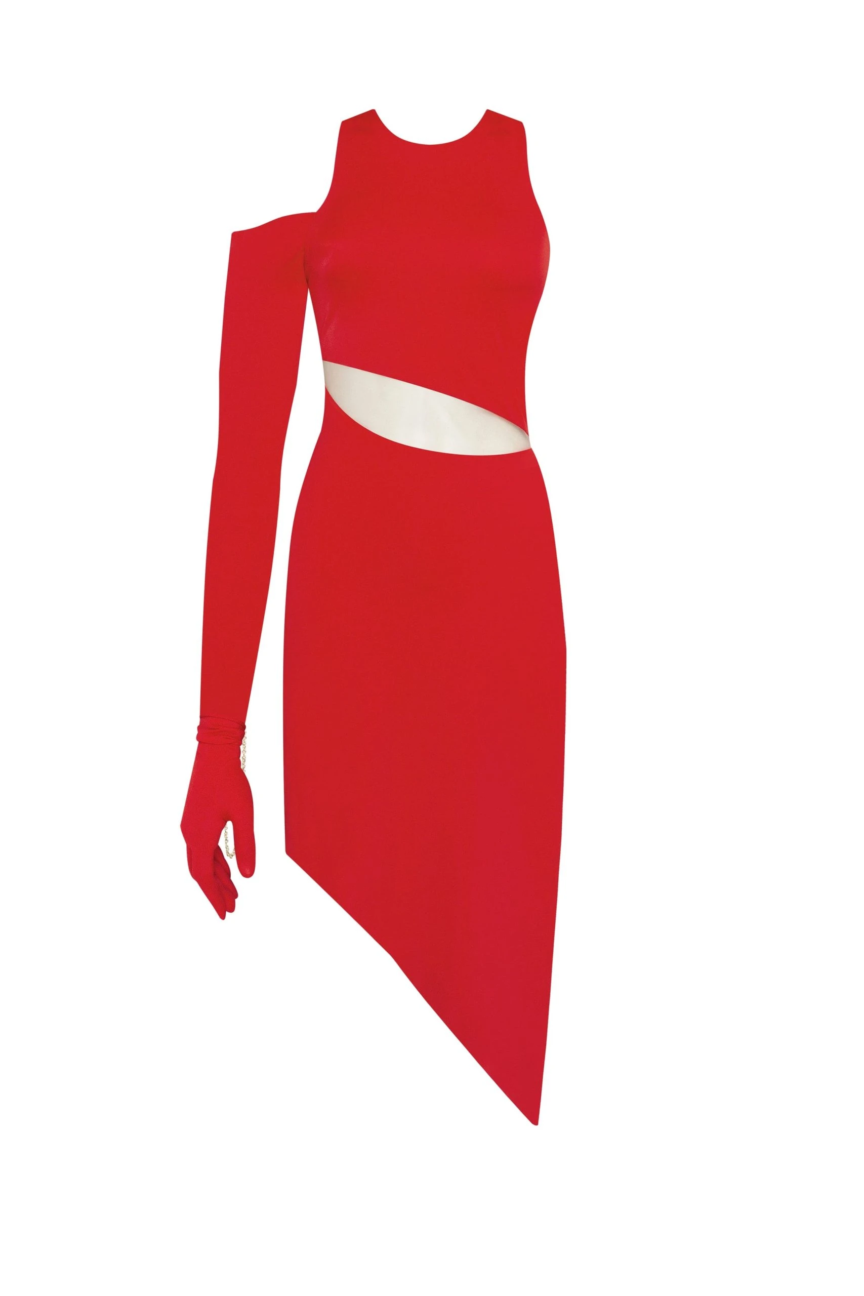 Milla Jaw-dropping asymmetric red midi dress Milla dress