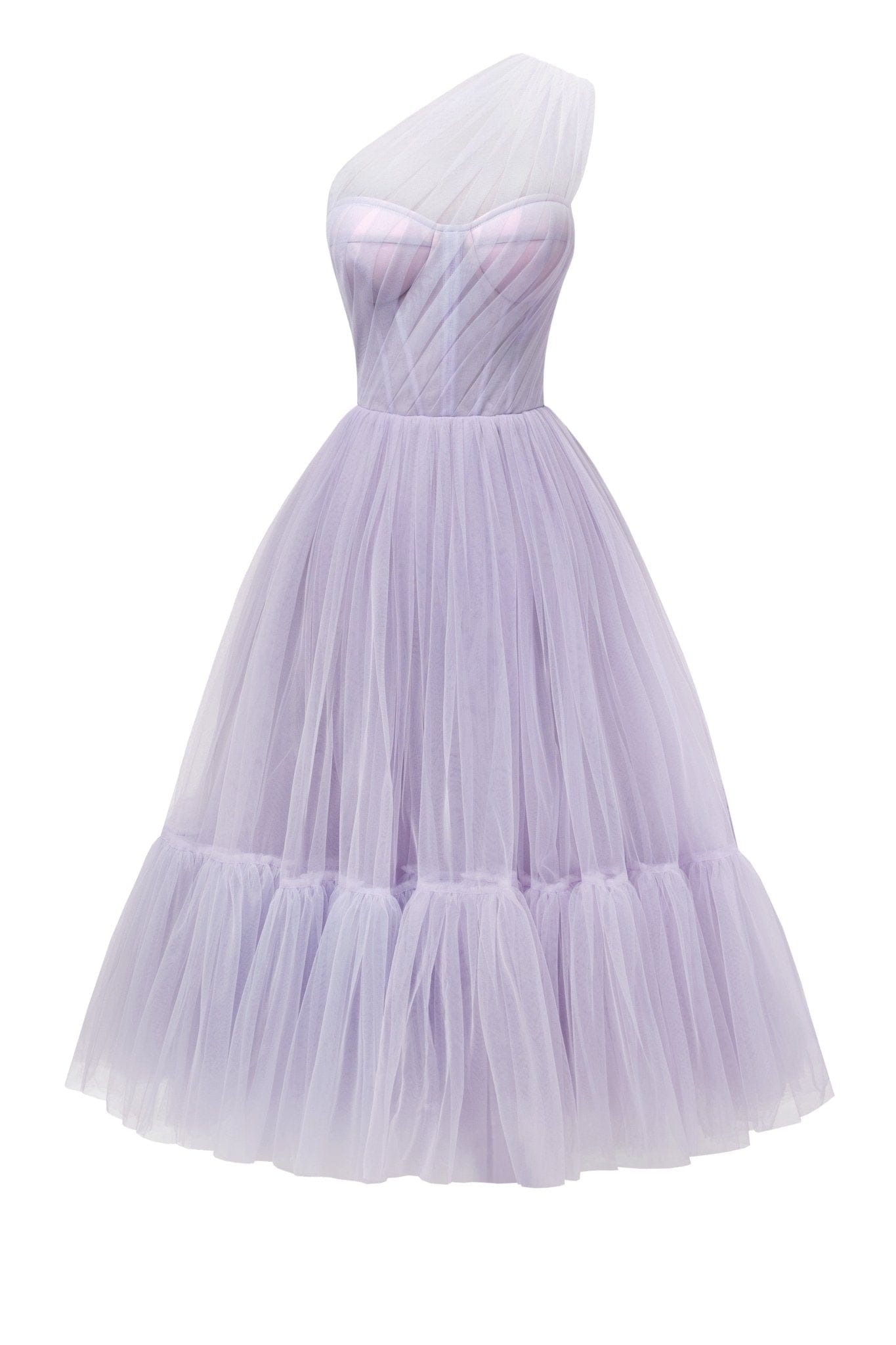 Milla Lavender One-Shoulder Cocktail Tulle Dress