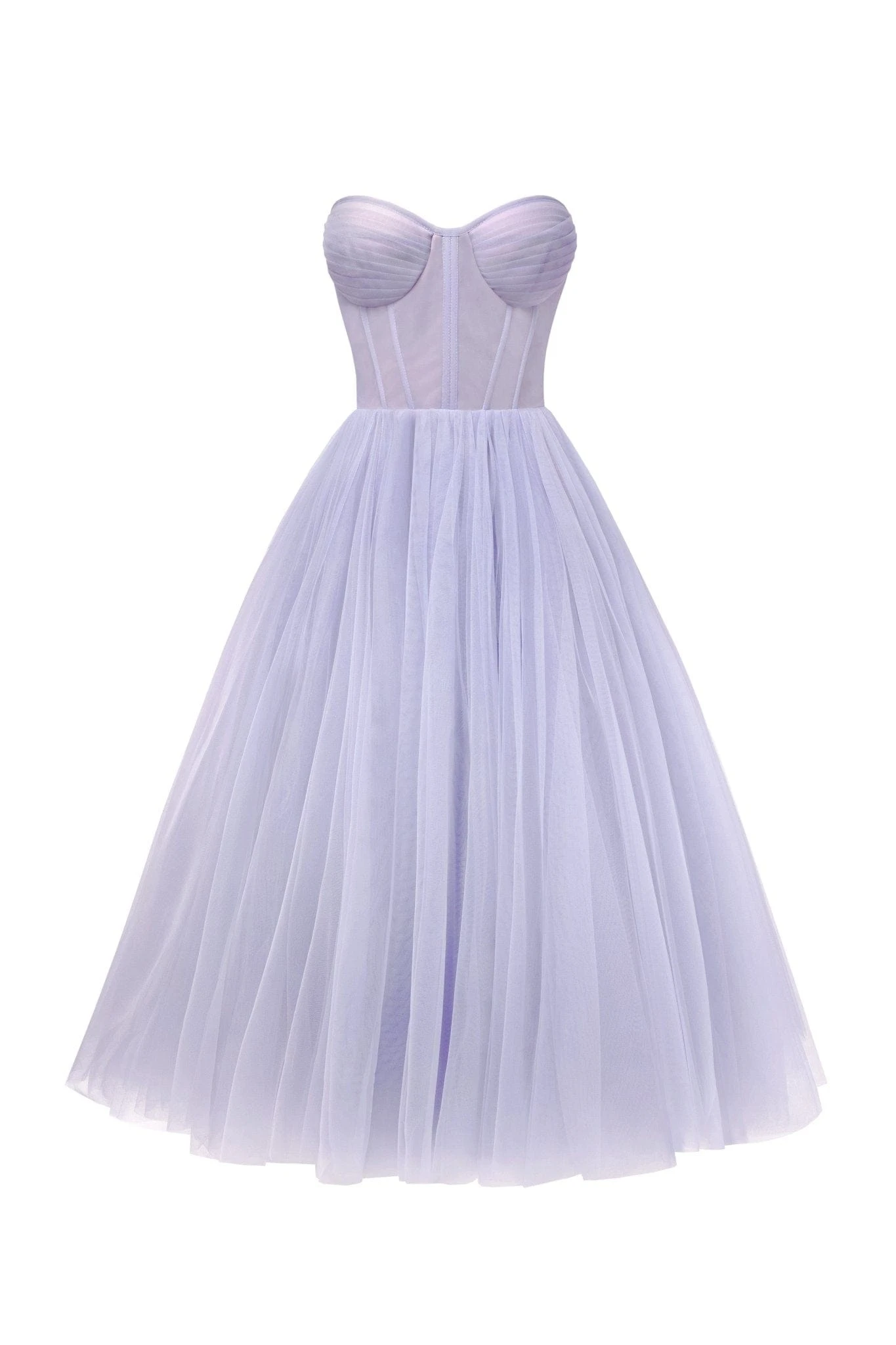 Milla Lavender Strapless Puffy Midi Tulle Dress Milla dress