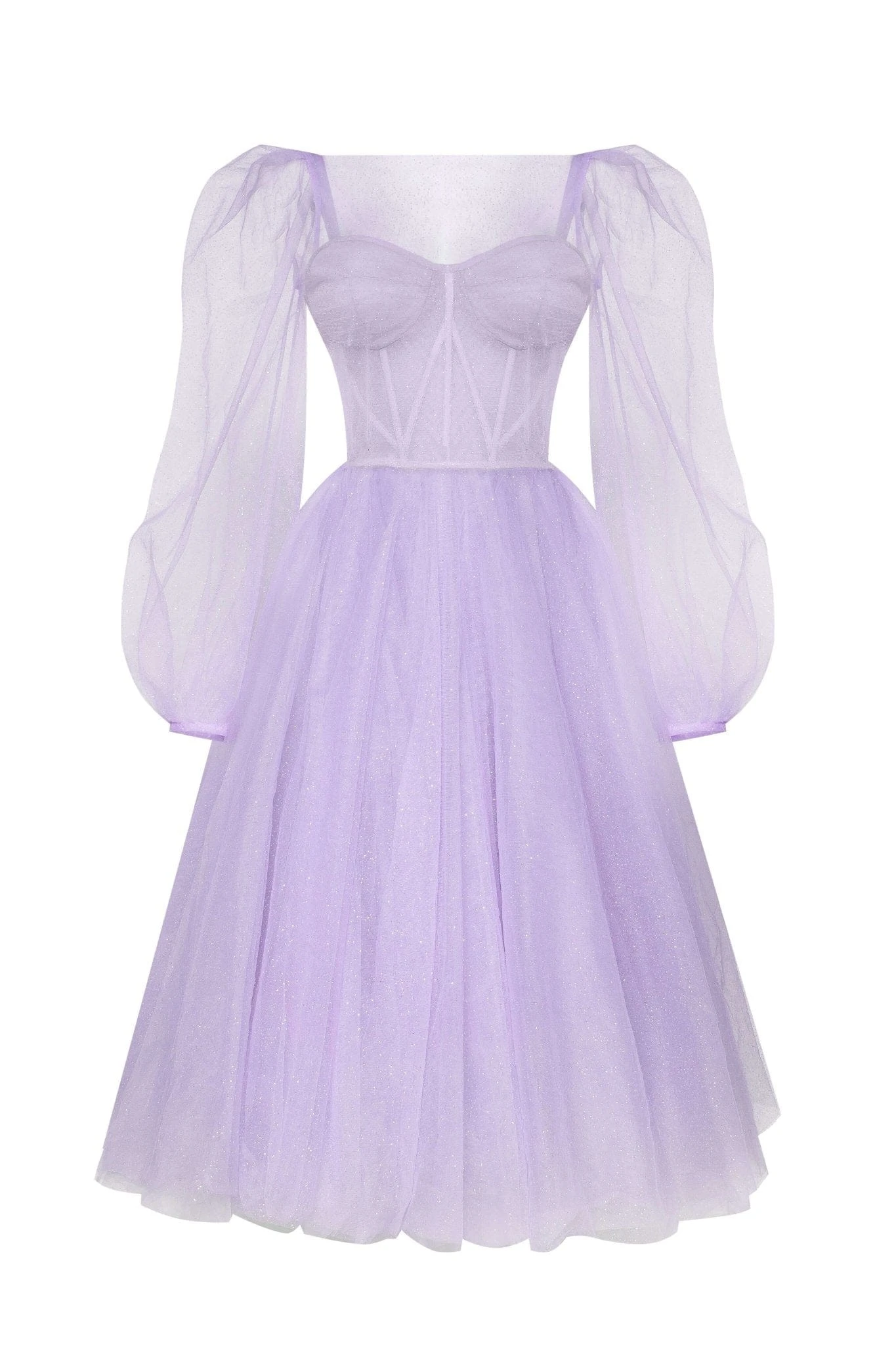 Milla Lavender Tie shoulder midi tulle dress Milla dress