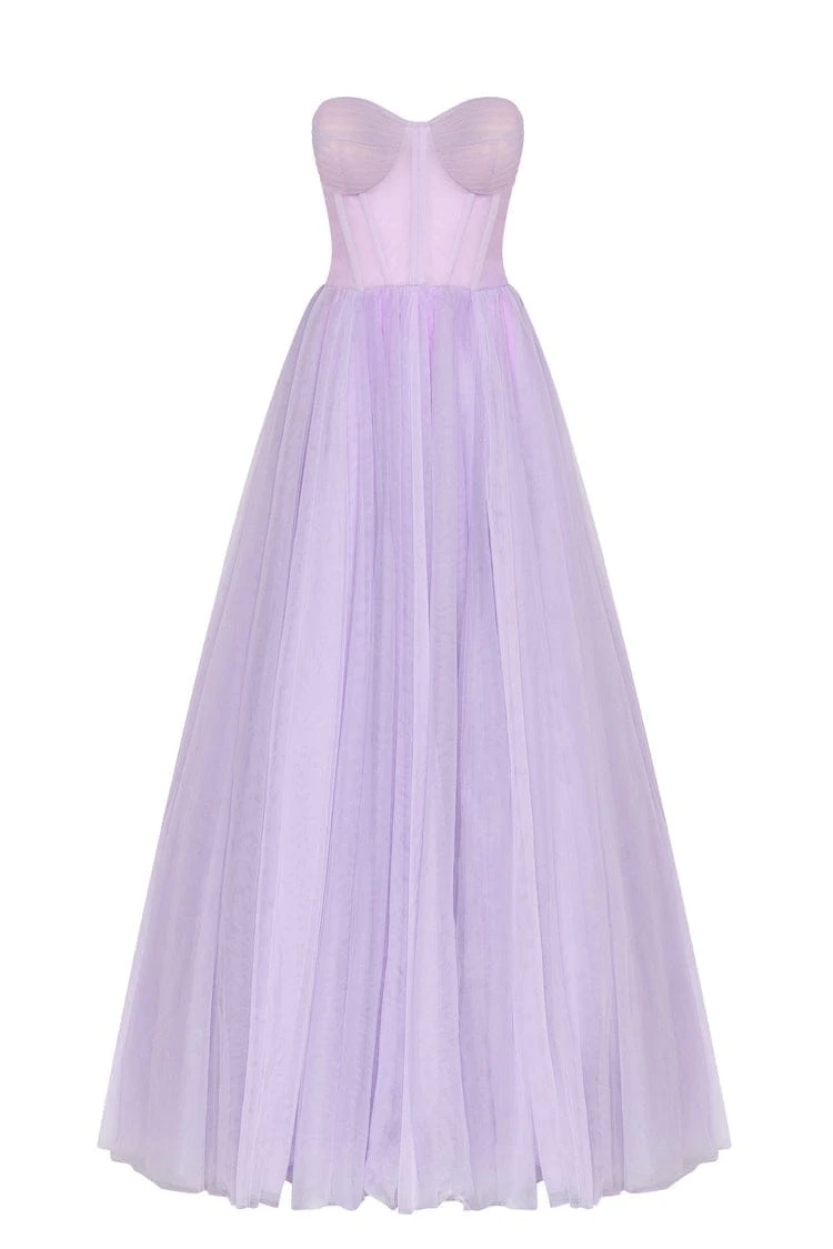 Milla Lavender Tulle Maxi Dress with a Corset Bustier Milla dress
