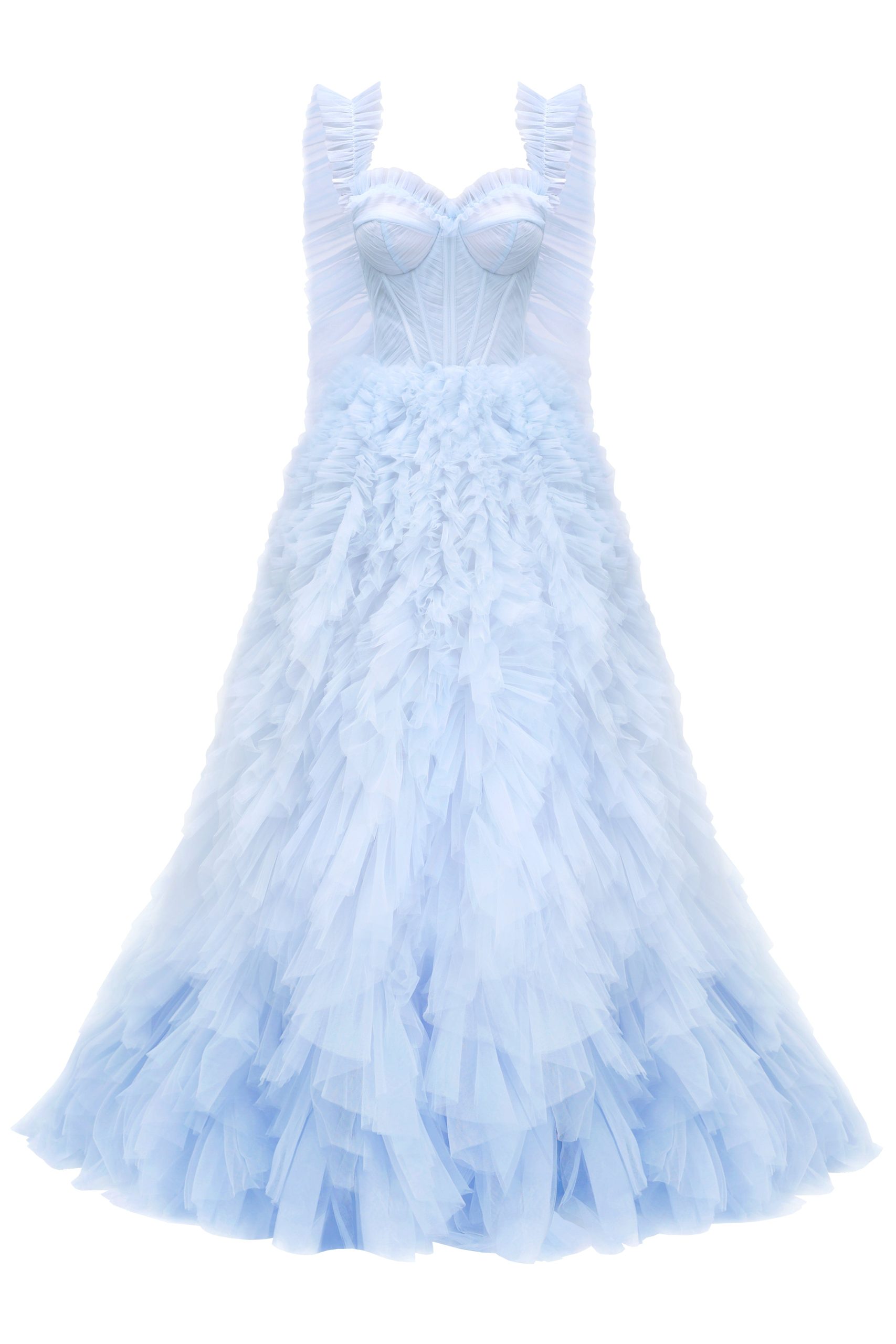 Milla Light Blue All Ruffled Up Evening Fluffy Dress