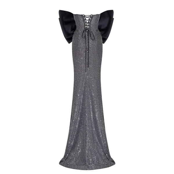 Mesmerizing big bow maxi gown covered in rhinestones - Image 6