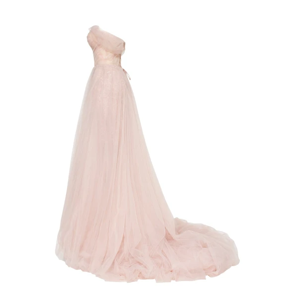 Misty Rose Long off-the-shoulder neckline maxi dress - Image 7