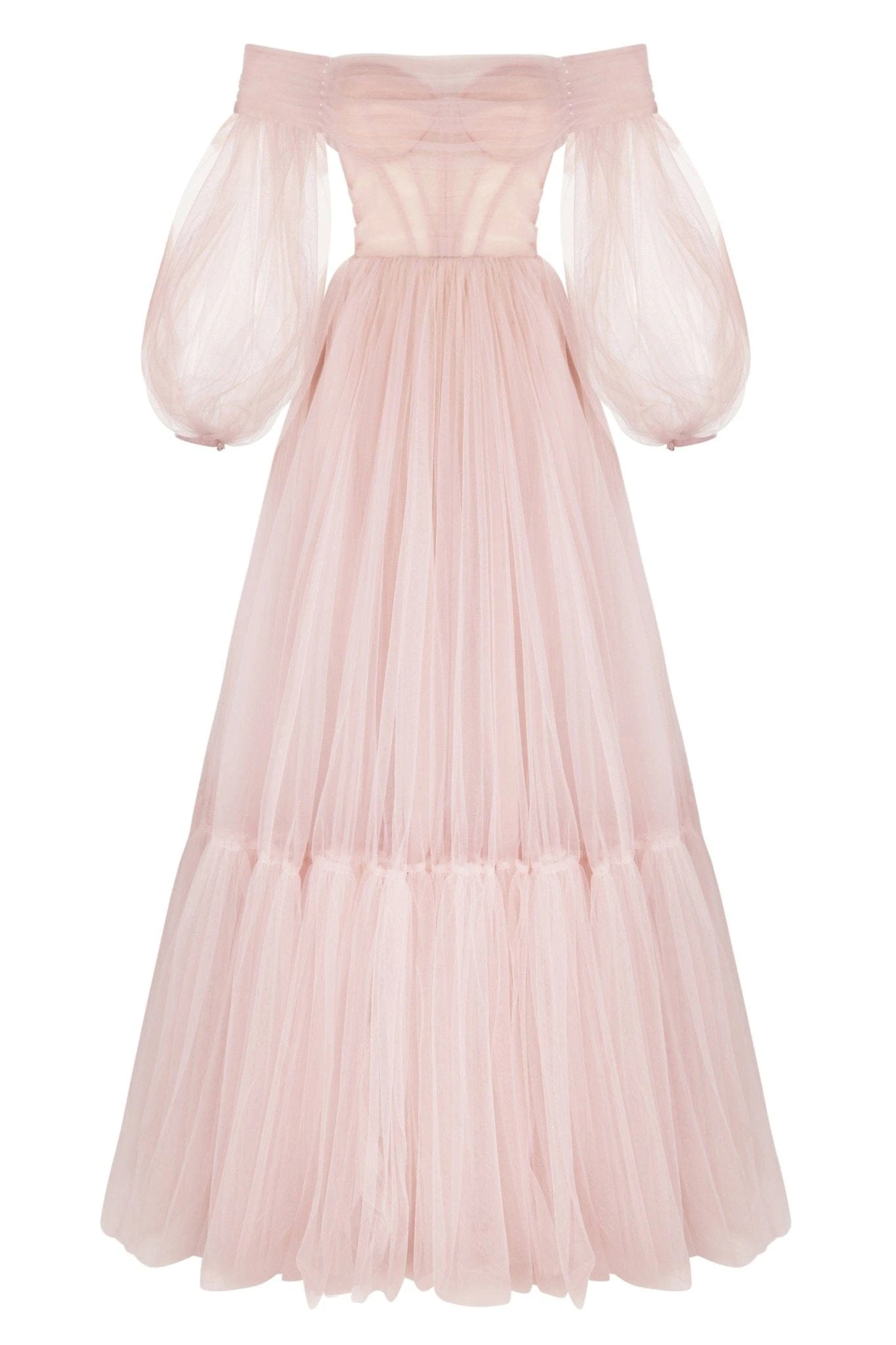 Milla Misty Rose Sheer Sleeves Maxi Tulle Dress Milla dress